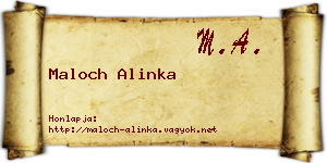 Maloch Alinka névjegykártya